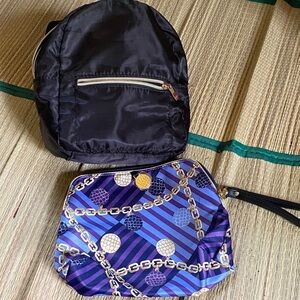 Stylish Black and Blue Women's Bag Set